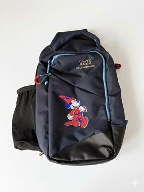 Disney D23 Gold Member Navy Backpack with Sorcerer Mickey Accent